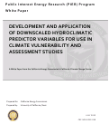 Cover page: Development and Application of Downscaled Hydroclimatic Predictor Variables for Use in Climate Vulnerability and Assessment Studies