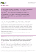 Cover page: Afatinib versus methotrexate as second-line treatment in Asian patients with recurrent or metastatic squamous cell carcinoma of the head and neck progressing on or after platinum-based therapy (LUX-Head &amp; Neck 3): an open-label, randomised phase III trial