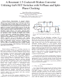 Cover page: A Resonant 1:5 Cockcroft-Walton Converter Utilizing GaN FET Switches with N-Phase and Split-Phase Clocking