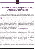 Cover page: Self-Management in Epilepsy Care: Untapped Opportunities.