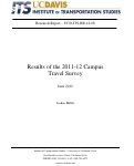 Cover page: Results of the 2011-12 Campus Travel Survey