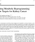 Cover page: Translating Metabolic Reprogramming into New Targets for Kidney Cancer