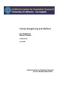 Cover page: Family Bargaining and Welfare