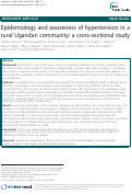 Cover page: Epidemiology and awareness of hypertension in a rural Ugandan community: a cross-sectional study