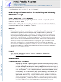 Cover page: Methodological Considerations for Optimizing and Validating Behavioral Assays