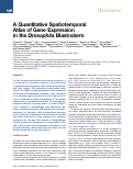 Cover page: A Quantitative Spatiotemporal Atlas of Gene Expression in the Drosophila Blastoderm