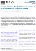 Cover page: Average semivariance directly yields accurate estimates of the genomic variance in complex trait analyses.