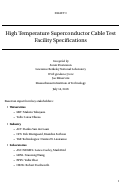 Cover page: High Temperature Superconductor Cable Test Facility Specifications