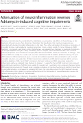 Cover page: Attenuation of neuroinflammation reverses Adriamycin-induced cognitive impairments.