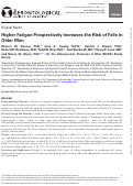 Cover page: Higher Fatigue Prospectively Increases the Risk of Falls in Older Men