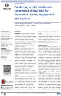 Cover page: Conducting a fully mobile and randomised clinical trial for depression: access, engagement and expense