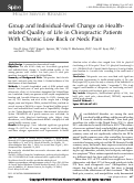 Cover page: Group and Individual-level Change on Health-related Quality of Life in Chiropractic Patients with Chronic Low Back or Neck Pain