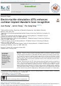 Cover page: Electro‐tactile stimulation (ETS) enhances cochlear‐implant Mandarin tone recognition