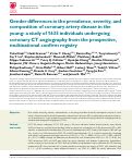 Cover page: Gender differences in the prevalence, severity, and composition of coronary artery disease in the young: a study of 1635 individuals undergoing coronary CT angiography from the prospective, multinational confirm registry.