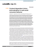 Cover page: Context-dependent choice and evaluation in real-world consumer behavior
