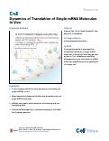 Cover page: Dynamics of Translation of Single mRNA Molecules In&nbsp;Vivo