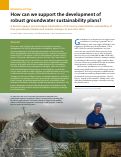 Cover page: How can we support the development of robust groundwater sustainability plans?
