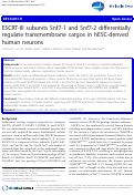 Cover page: ESCRT-III subunits Snf7-1 and Snf7-2 differentially regulate transmembrane cargos in hESC-derived human neurons