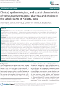 Cover page: Clinical, epidemiological, and spatial characteristics of Vibrio parahaemolyticus diarrhea and cholera in the urban slums of Kolkata, India
