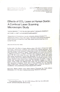 Cover page: Effects of CO2 Laser on Human Dentin