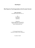 Cover page: Pilot Project for Fixed Segmentation of the Pavement Network