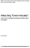 Cover page: Attracting "Green Industry": An Economic Development Approach for the City of Los Angeles