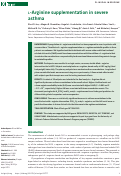Cover page: L-arginine supplementation in severe asthma