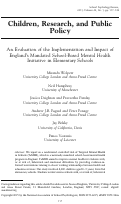 Cover page: An Evaluation of the Implementation and Impact of England's Mandated School-Based Mental Health Initiative in Elementary Schools