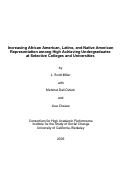 Cover page: Increasing African American, Latino, and Native American Representation among High Achieving Undergraduates at Selective Colleges and Universities