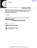 Cover page: Reflexivity and Temporality in Researching Violent Settings: Problems with the Replicability and Transparency Regime