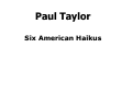 Cover page: Six American Haikus