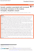 Cover page: Genetic variation associated with increased insecticide resistance in the malaria mosquito, Anopheles coluzzii