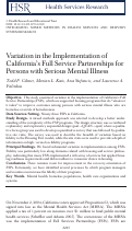 Cover page: Variation in the implementation of Californias Full Service Partnerships for persons with serious mental illness.