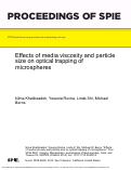 Cover page: Effects of media viscosity and particle size on optical trapping of microspheres