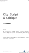 Cover page: City, Script and Critique