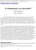 Cover page: Is Administrative Law Inevitable?
