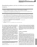 Cover page: Breastfeeding patterns and risk of childhood acute lymphoblastic leukaemia