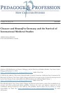 Cover page: Chaucer and Beowulf in Germany and the Survival of International Medieval Studies