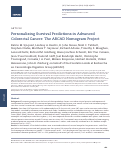 Cover page: Personalizing Survival Predictions in Advanced Colorectal Cancer: The ARCAD Nomogram Project
