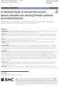 Cover page: A national study of clinical discussions about cannabis use among Veteran patients prescribed opioids.