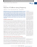 Cover page: Impacts of Caffeine during Pregnancy.