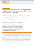 Cover page: Establishment and characterization of new tumor xenografts and cancer cell lines from EBV-positive nasopharyngeal carcinoma