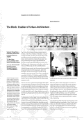 Cover page: The Block:  Enabler of Urban Architecture     [Forum]
