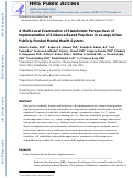Cover page: A Multi-Level Examination of Stakeholder Perspectives of Implementation of Evidence-Based Practices in a Large Urban Publicly-Funded Mental Health System