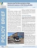 Cover page: Experiencing Pilot Demonstrations Helps Individual Acceptance of Self-Driving Shuttles
