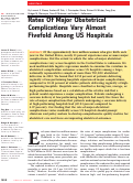 Cover page: Rates Of Major Obstetrical Complications Vary Almost Fivefold Among US Hospitals