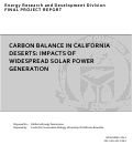 Cover page: Carbon Balance in California Deserts: Impacts of Widespread Solar Power Generation