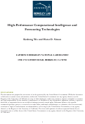 Cover page: High-Performance Computational Intelligence and Forecasting Technologies