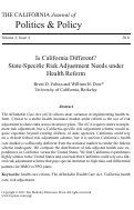 Cover page: Is California Different? State-Specific Risk Adjustment Needs under Health Reform
