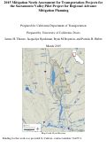 Cover page: 2015 Mitigation Needs Assessment for Transportation Projects for the Sacramento Valley Pilot Project for Regional Advance Mitigation Planning